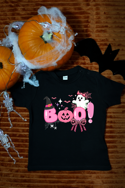 MW148 Koszulka dziecięca Halloween - BOO pink.png