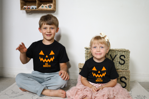 MW158 Zestaw koszulek dziecięcych Halloween - Big&amp;Little Monster.png