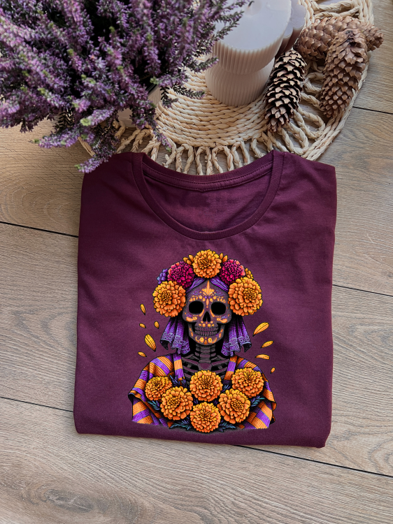 MW163 Koszulka damska Halloween - burgund.png