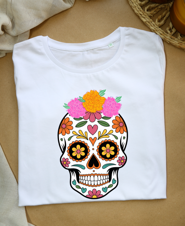 *MW167 Koszulka damska Halloween - czaszka.png