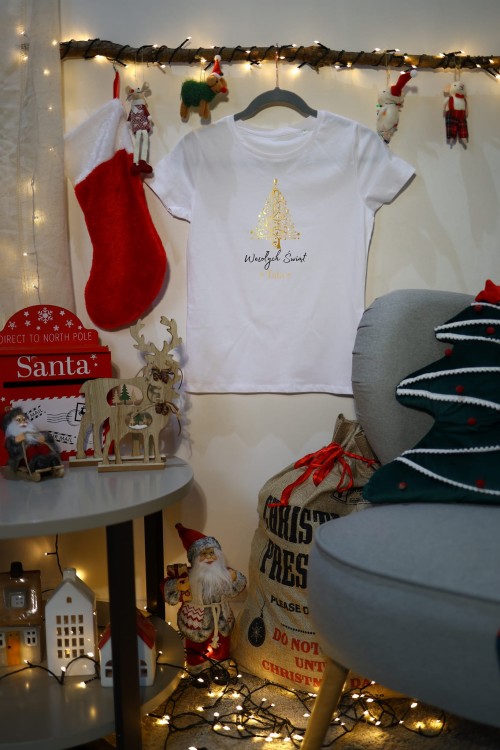 Koszulka ze złotym nadrukiem - Wesołych Świąt Tata