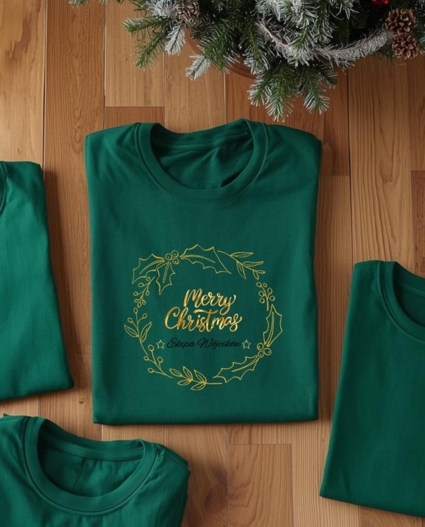 Koszulka ze złotym nadrukiem - "ekipa Wójcików"