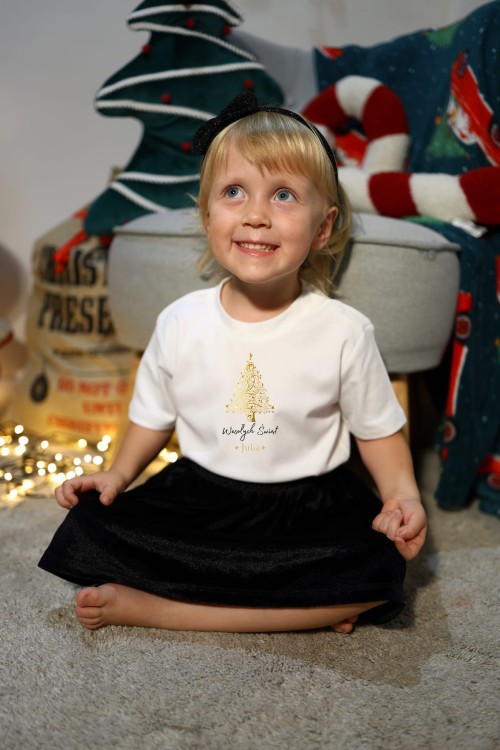 Koszulka ze złotym nadrukiem - Wesołych Świąt Julia