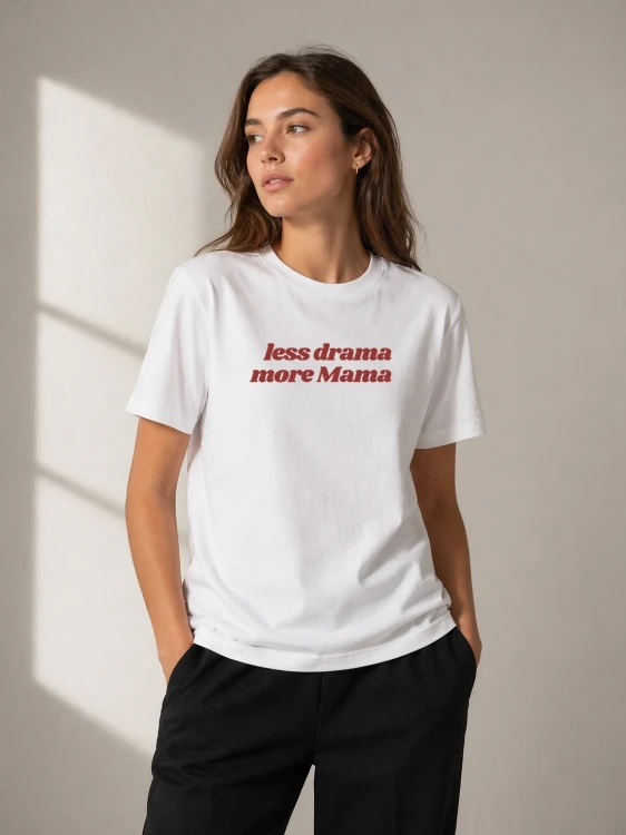 MW237A Koszulka z napisem "less drama more Mama".jpeg